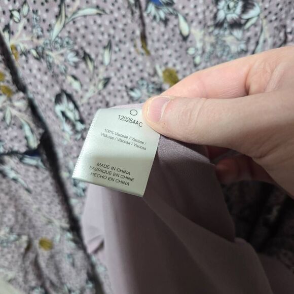 Dolan Anthropologie Aurelie Floral & Dot Print Long Sleeve Midi Dress In Thistle - Picture 5 of 5